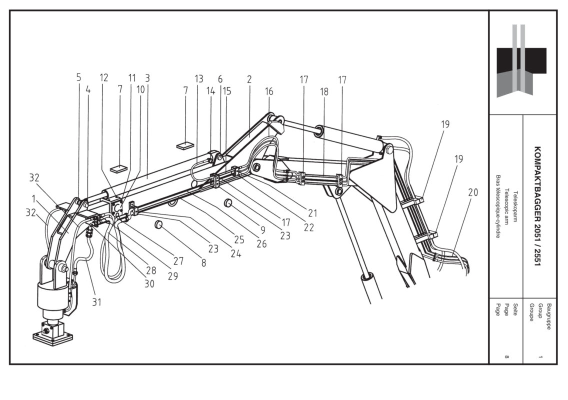 Bras télescopique-cylindre