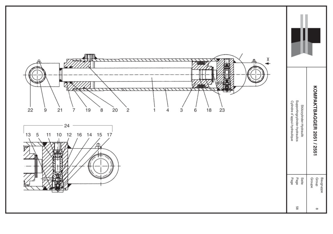Cylindre d’appui-hydraulique