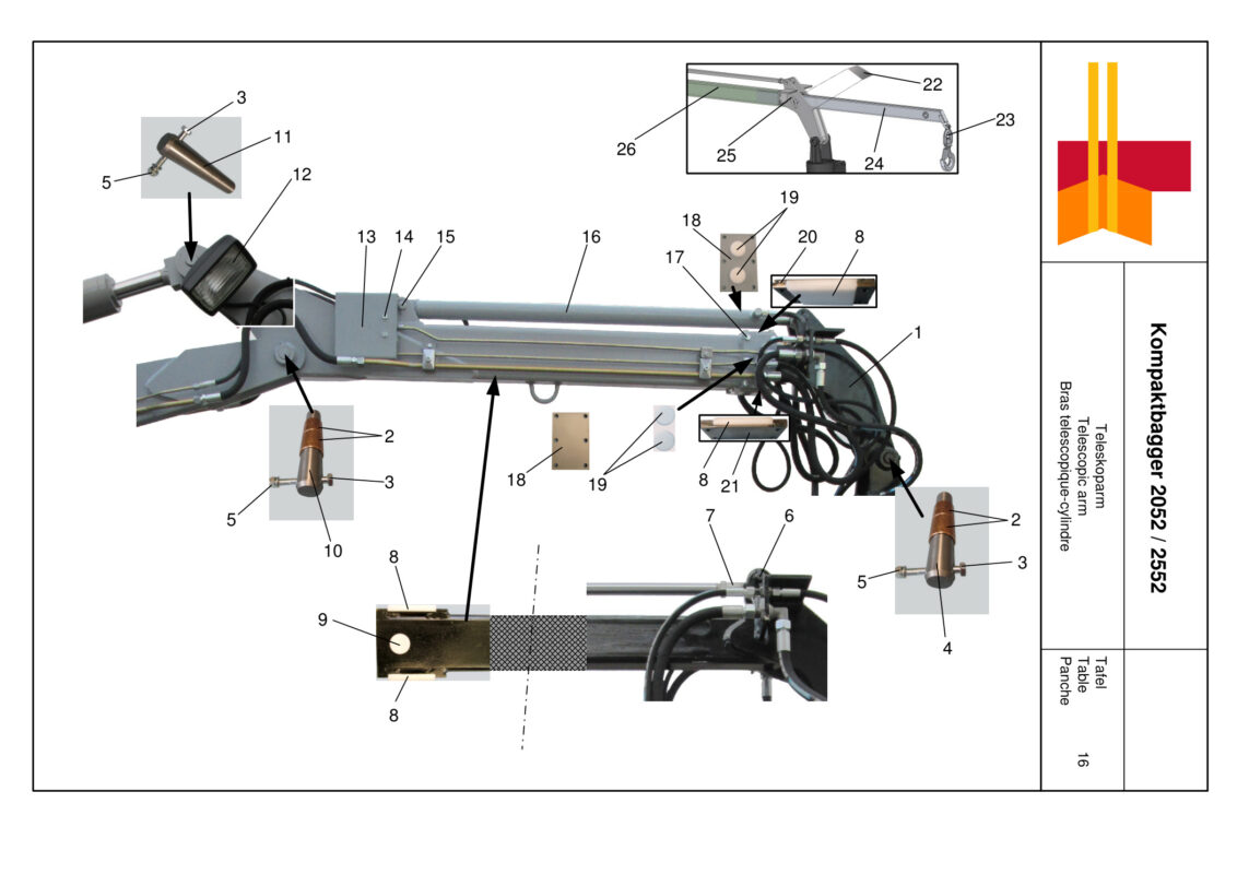Bras telescopique-cylindre