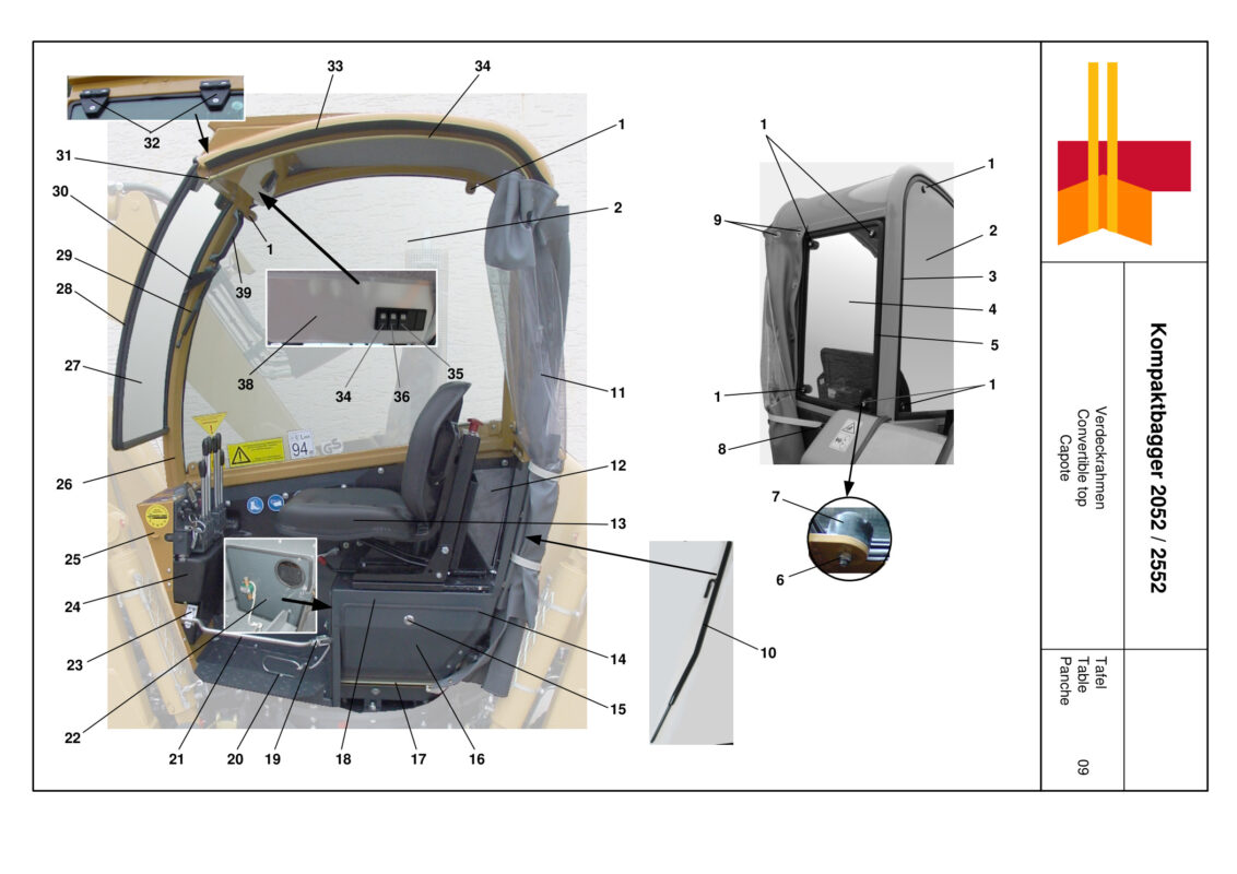 Plan Capote pour Mini-Pelle Boki 2052 / 2552
