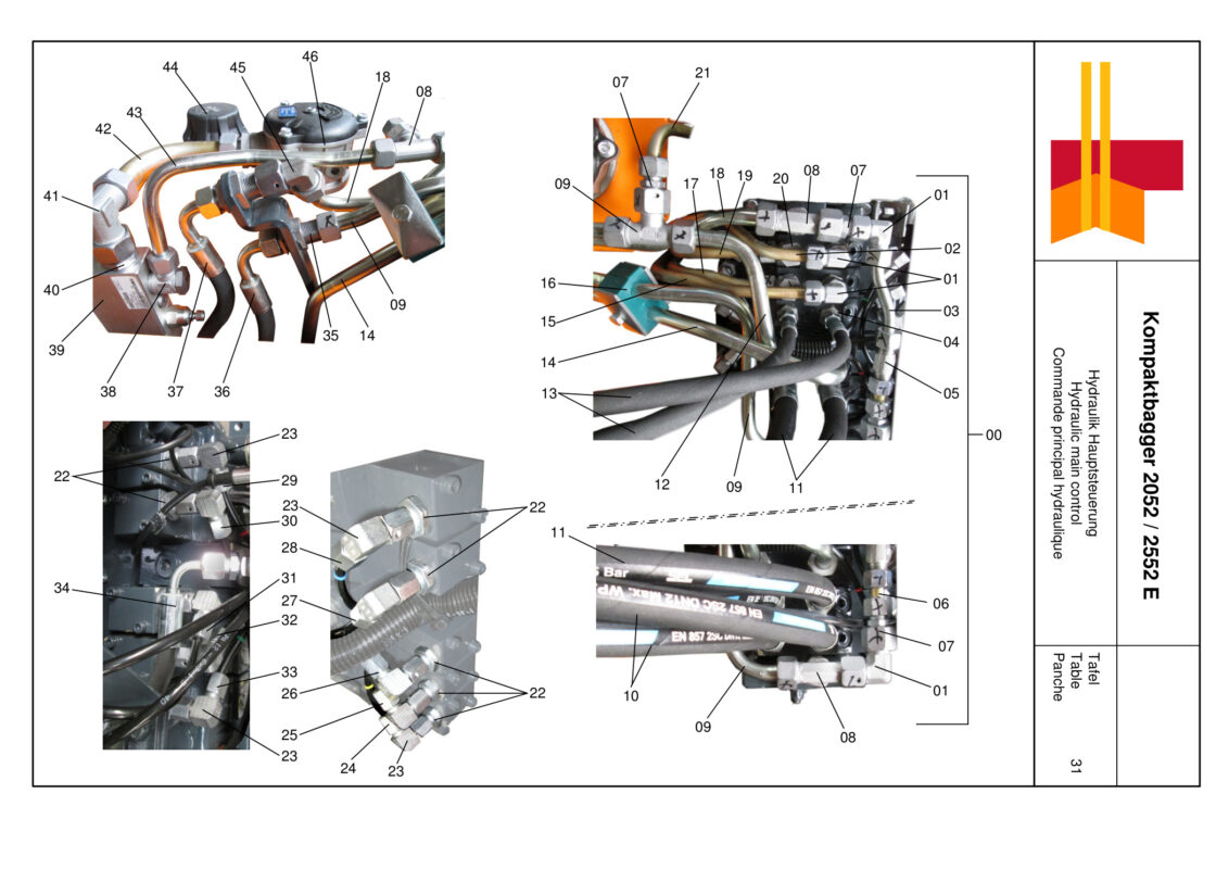 Commande principal hydraulique E