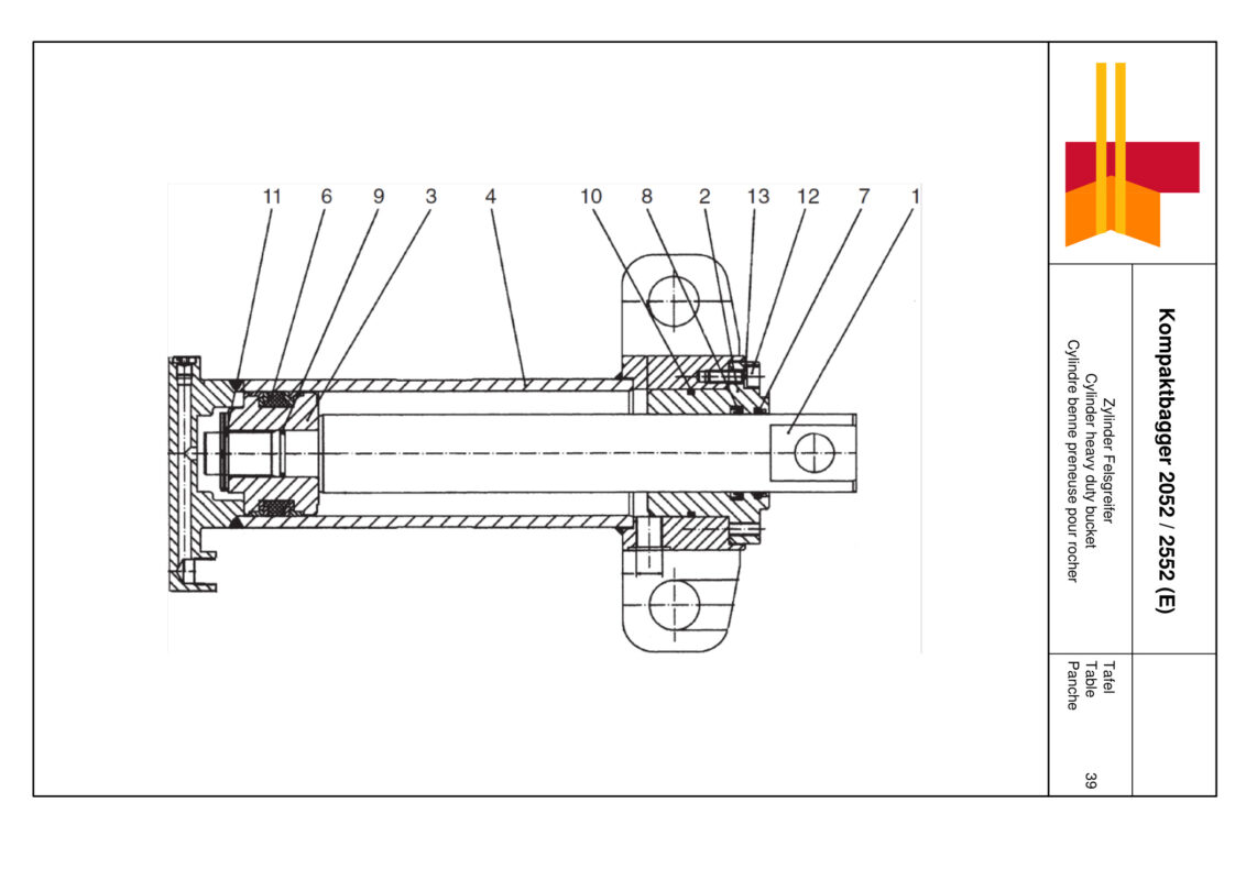 Cylindre benne preneuse pour rocher