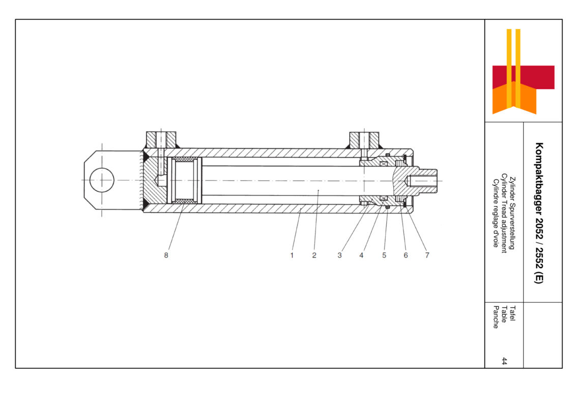 Cylindre reglage d’voie