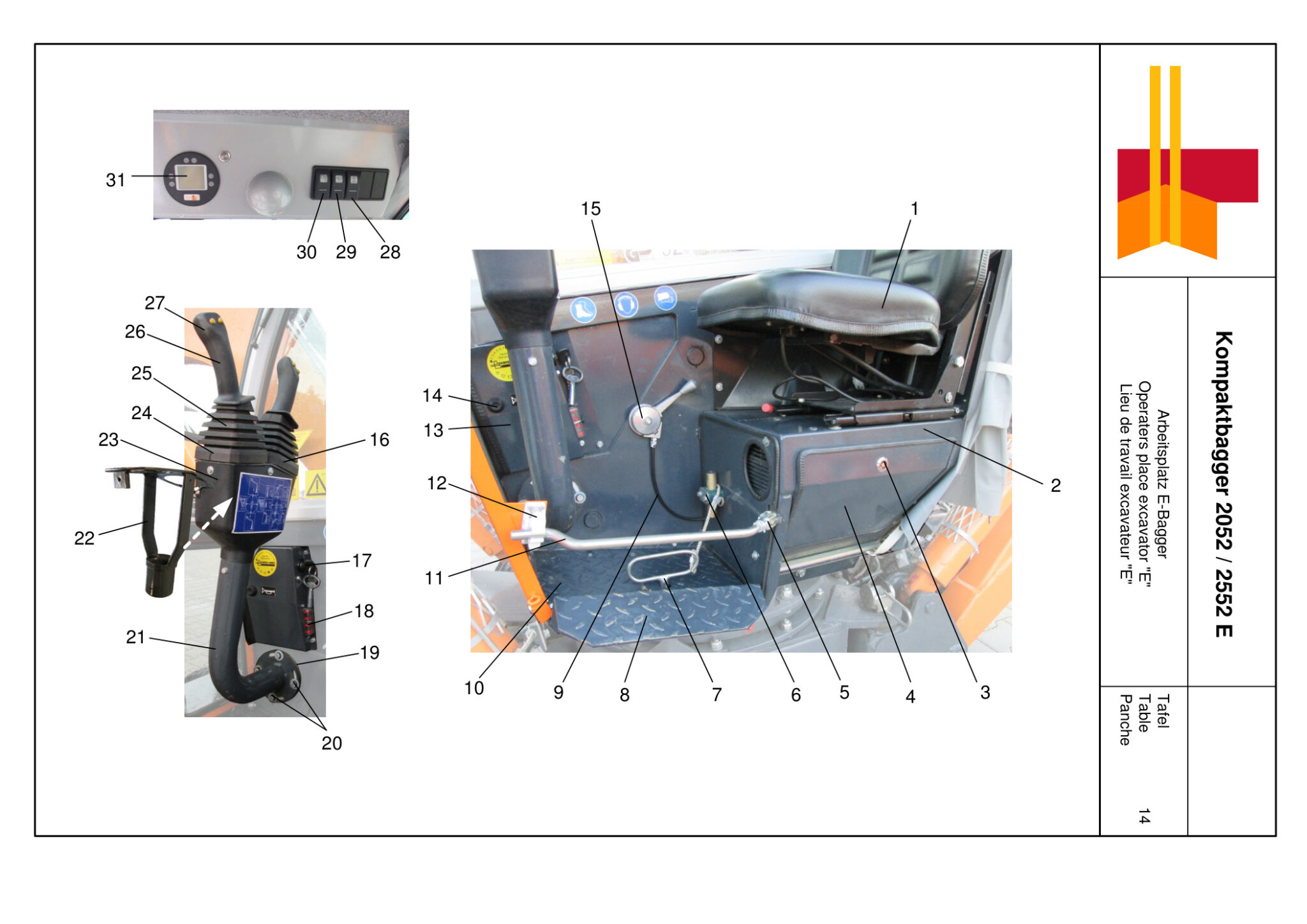Lieu de travail excavateur « E »