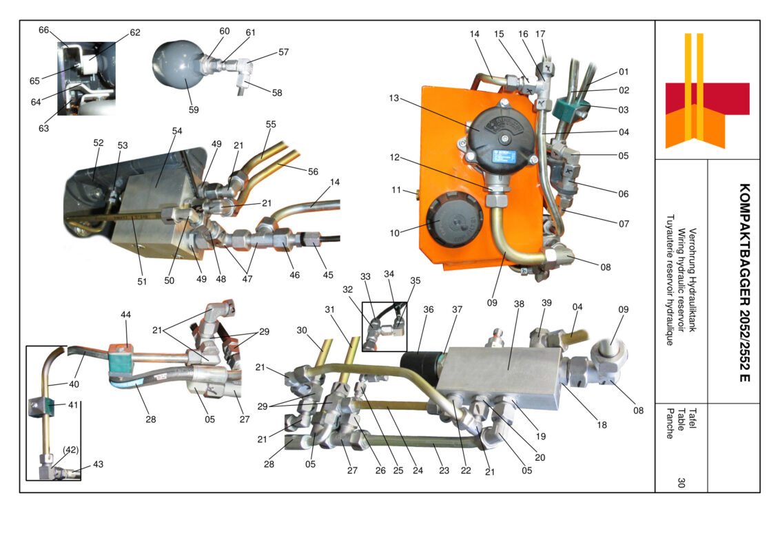 Tuyauterie reservoir hydraulique E